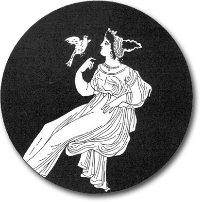 Representación de una mujer en un recipiente para almacenaje (pelike)